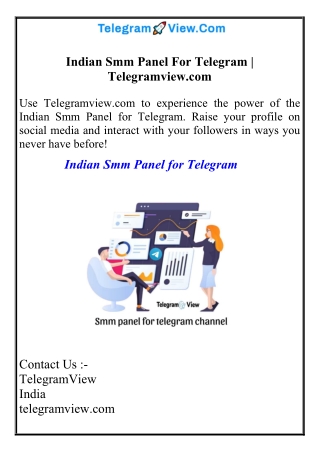 Indian Smm Panel For TelegramTelegramview.com
