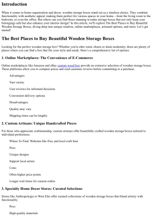 The Best Places to Buy Beautiful Wooden Storage Boxes