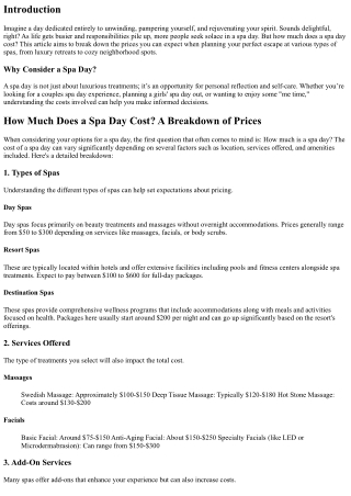 How Much Does a Spa Day Cost? A Breakdown of Prices