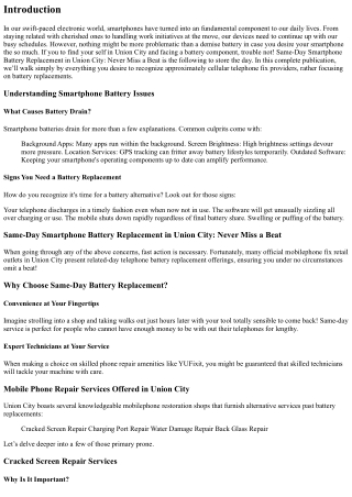 Same-Day Smartphone Battery Replacement in Union City: Never Miss a Beat