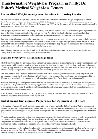 Dr Fishers Medical Weight Loss Centers