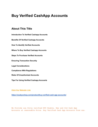 How To Buy Verified CashApp Accounts A Step- By- Step- Guide