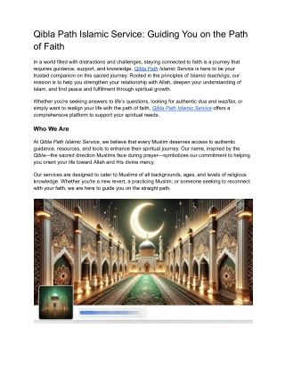 Qibla Path Islamic Service_ Guiding You on the Path of Faith