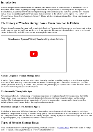 The History of Wooden Storage Boxes: From Function to Fashion