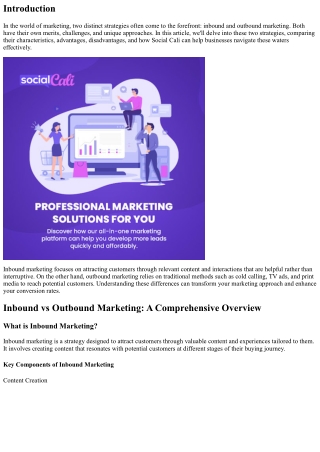 Inbound vs Outbound Marketing: Understanding the Difference with Social Cali