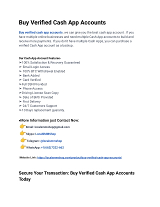 Best Guide To Buy Verified Cash App Account In Online