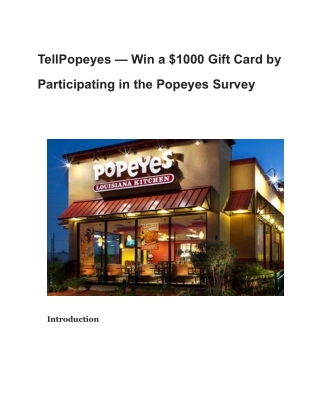 Survey - TellPopeyes