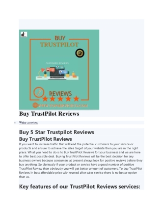 Buy TrustPilot Reviews