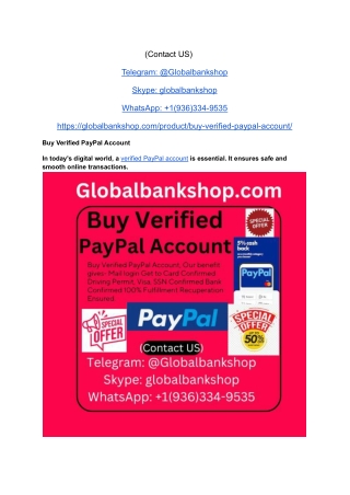 Top 10 Best sites to buy verified paypal accounts-100%