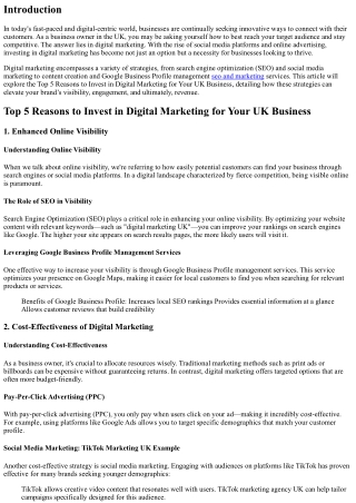 Top 5 Reasons to Invest in Digital Marketing for Your UK Business