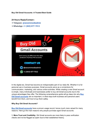 Buy Old Gmail Accounts_ A Trusted Best Guide