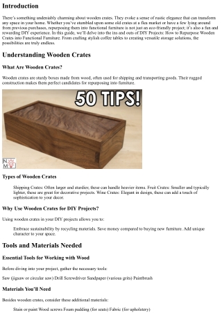 DIY Projects: How to Repurpose Wooden Crates into Functional Furniture
