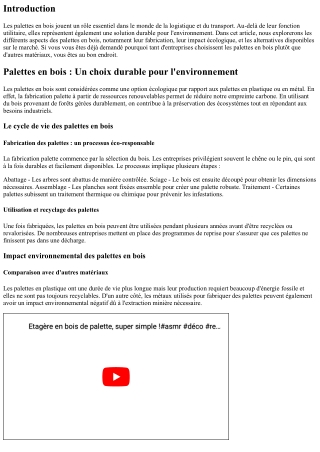 Palettes en bois : Un choix durable pour l'environnement