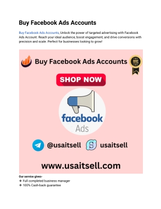 Buy Facebook Ads Accounts - Trusted and Hassle-Free