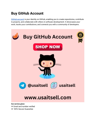Buy GitHub Account - Verified and Ready to Use