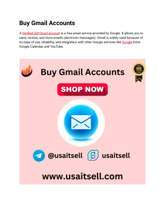 Buy Gmail Accounts : 100% Customers Satisfaction Guaranteed