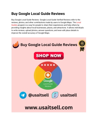 Buy Google Local Guide Reviews