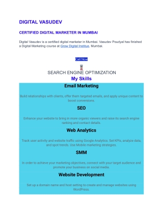 Digital Vasudev Certified Digital Marketer in Mumbai
