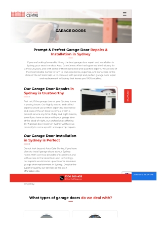 Garage Doors Repair Sydney