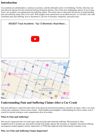 Understanding Pain and Suffering Claims After a Car Crash