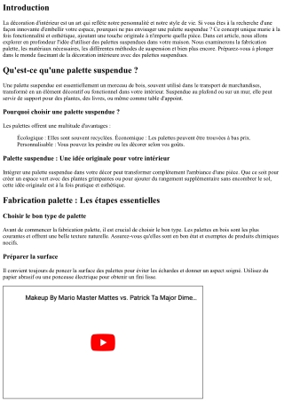 Palette suspendue : Une idée originale pour votre intérieur