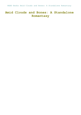 READ Books Amid Clouds and Bones A Standalone Romantasy