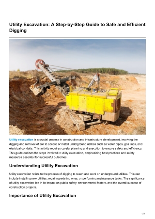 Utility Excavation A Step-by-Step Guide to Safe and Efficient Digging1