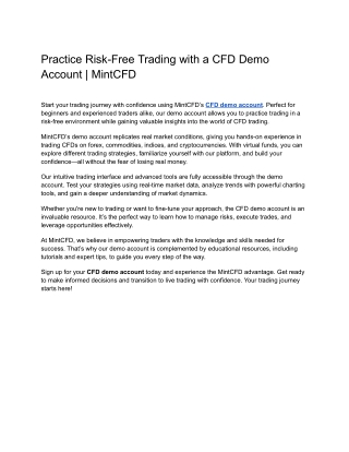 MintCFD Demo Account