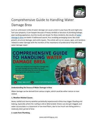 Comprehensive Guide to Handling Water Damage Brea