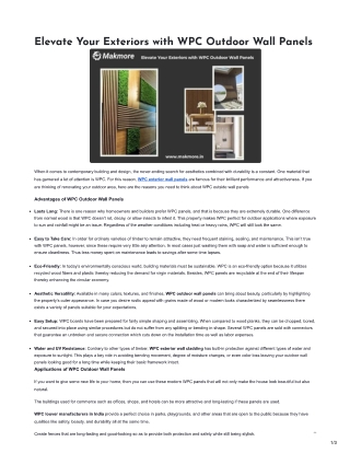 Elevate Your Exteriors with WPC Outdoor Wall Panels