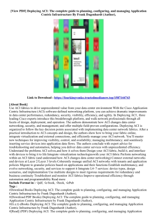 (View Book) Deploying ACI: The complete guide to planning, configuring, and mana