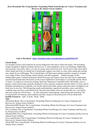 (View Book) The Living Kitchen: Nourishing Whole-Food Recipes for Cancer Treatme