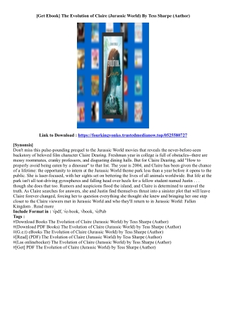 (Best Ebook) The Evolution of Claire (Jurassic World) By Tess Sharpe (Author)