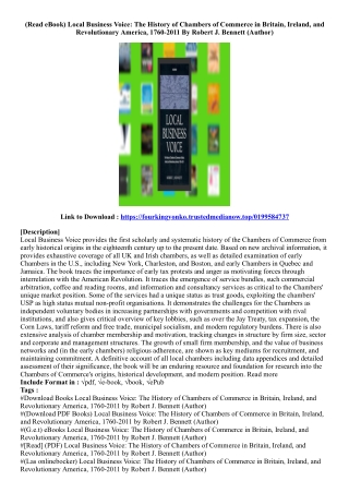 [View PDF] Local Business Voice: The History of Chambers of Commerce in Britain,