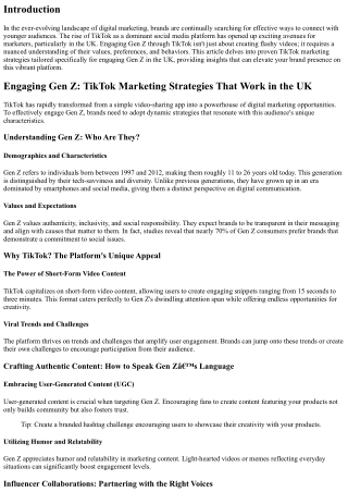 Engaging Gen Z: TikTok Marketing Strategies That Work in the UK