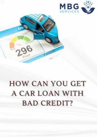 How Can You Get a Car Loan With Bad Credit