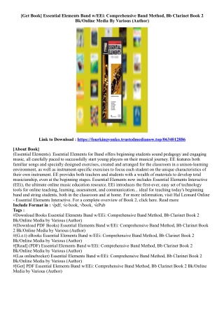 (View PDF) Essential Elements Band w/EEi: Comprehensive Band Method, Bb Clarinet