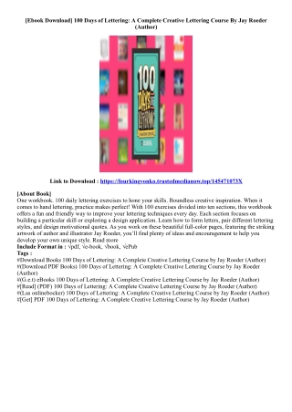 (Get Book) 100 Days of Lettering: A Complete Creative Lettering Course By Jay Ro