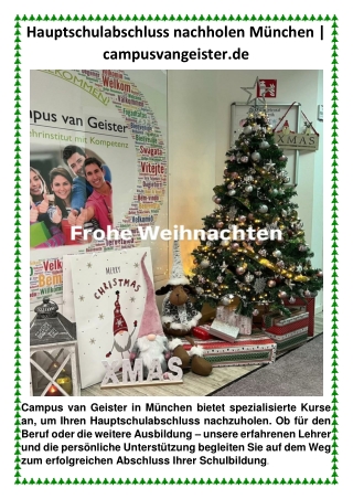 Realschulabschluss nachholen online München | campusvangeister.de