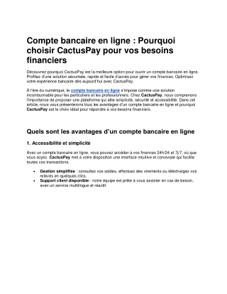 Compte bancaire en ligne