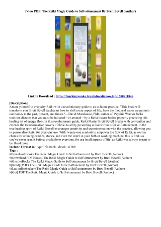 [Best Ebook] The Reiki Magic Guide to Self-attunement By Brett Bevell (Author)
