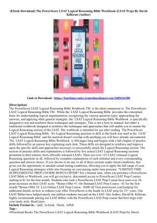 (Get Book) The PowerScore LSAT Logical Reasoning Bible Workbook (LSAT Prep) By D