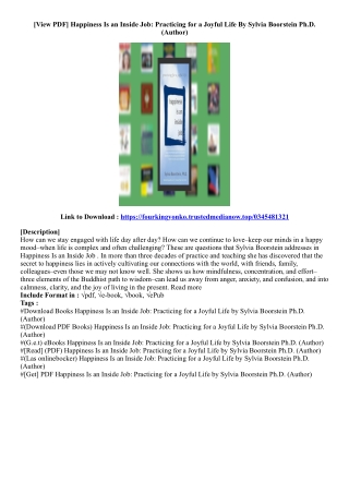 [Ebook Download] Happiness Is an Inside Job: Practicing for a Joyful Life By Syl