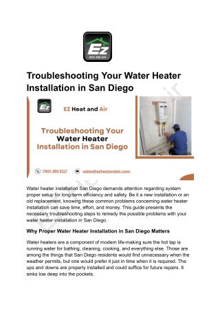 Troubleshooting Your Water Heater Installation in San Diego (1)