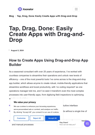 drag and drop app builder