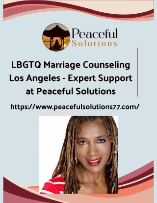 LBGTQ Marriage Counseling Los Angeles - Expert Support at Peaceful Solutions