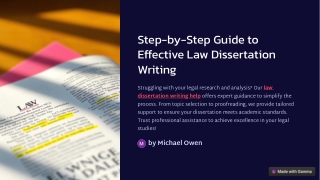 Step by Step Guide to Effective Law Dissertation Writing