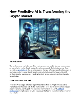 How Predictive AI is Transforming the Crypto Market