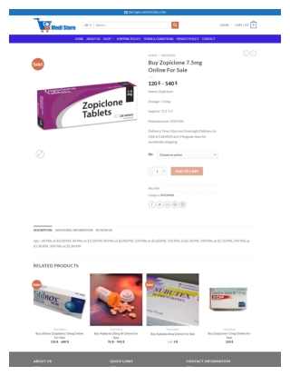 Buy Zopiclone 7.5mg Online For Sale in france - allmedistore.com