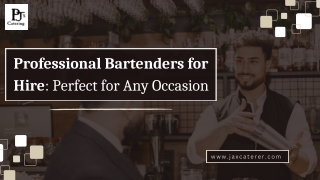 Professional Bartenders for Hire Perfect for Any Occasion | PJ’s Catering